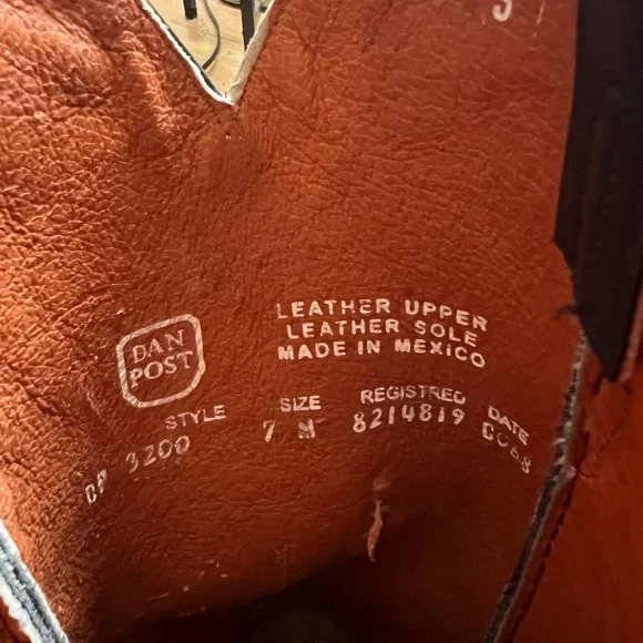 Dan Post Black Maria Leather Boots with Heel Size 7 - Picture 11 of 14